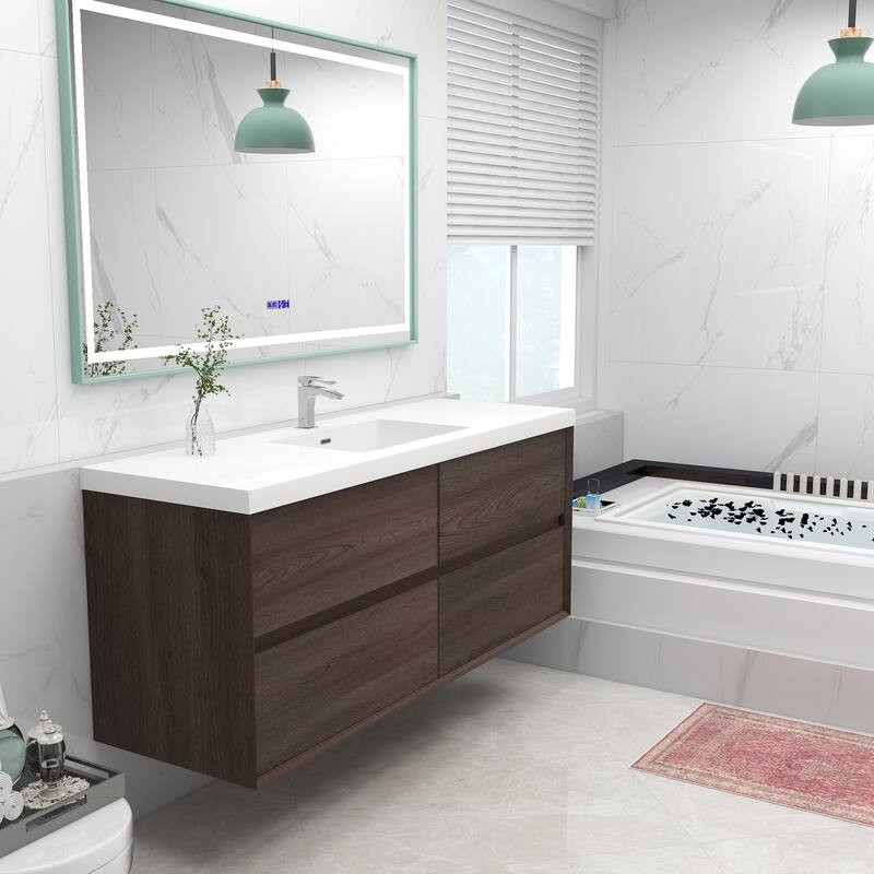 Selina 60" Wall Mounted Vanity with Single Sink - 60