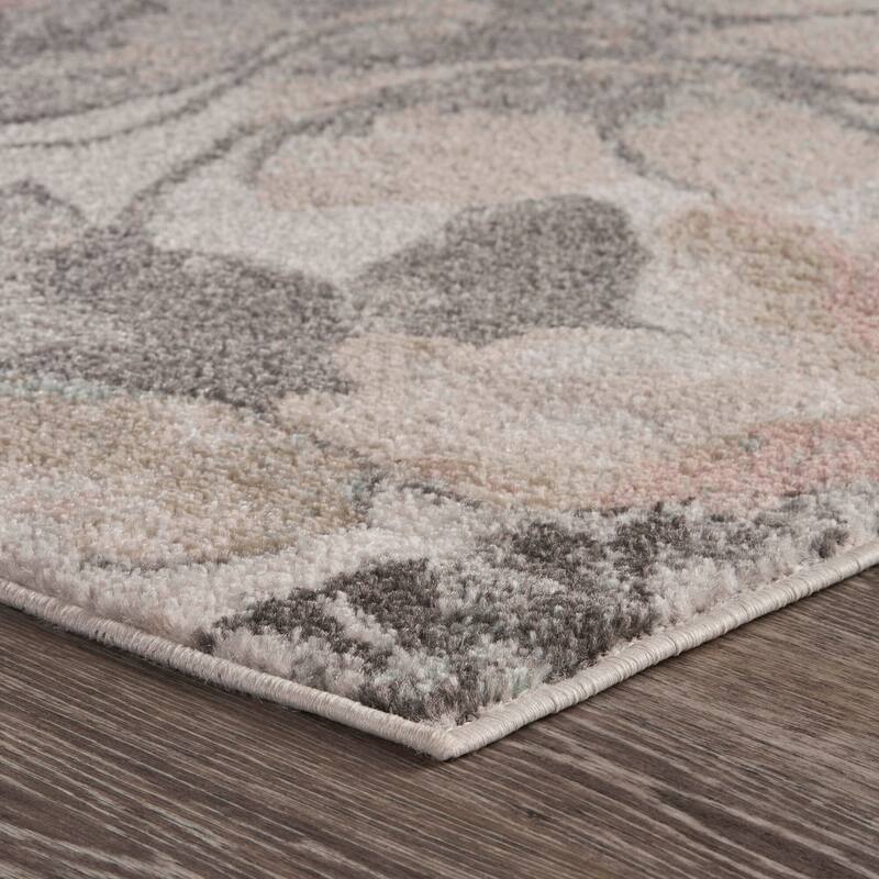 Sevita Multi/Gray/Pink Floral Botanical Area Rug