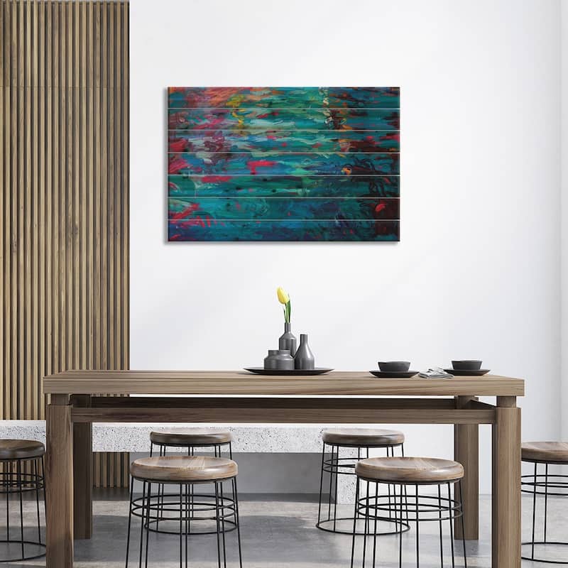 BM 012 Print On Wood by Iris Scott Abstracts - Multi-Color