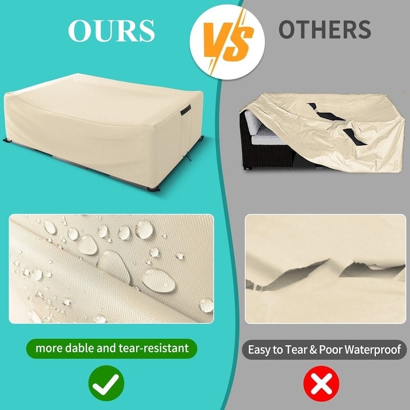 Heavy Duty Waterproof Patio Furniture Set Cover Outdoor Sectional Sofa Cover