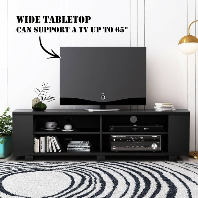 59" Console Storage Entertainment Media Wood TV Stand - 59" x 15.5" x 17.5" (L x W x H)