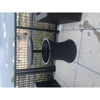 Havenside Home Nantucket Brown Wicker Outdoor Ice Cooler Table
