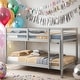 preview thumbnail 2 of 7, Stylish & Simple Twin over Twin Floor Bunk Bed, Low Height Design, Safety and Quality Guaranteed, Stylistic Elements, White