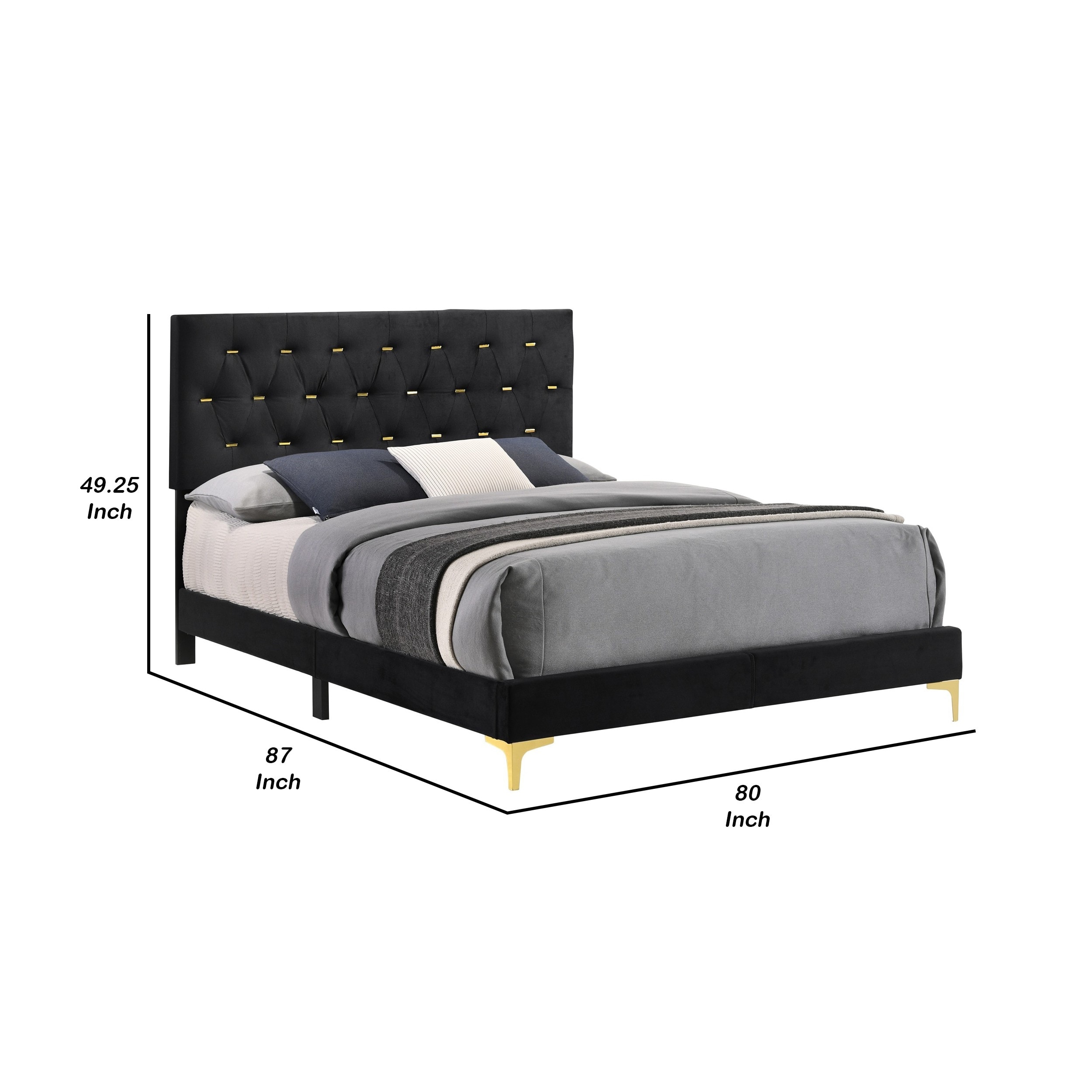 Black and gold shop tufted headboard