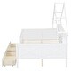 preview thumbnail 12 of 26, Full Size House Platform Bed with LED Light, 2 Drawers & Storage Shelves, Wooden House-Shaped Daybed Sofa Bedframe w/ Guardrail