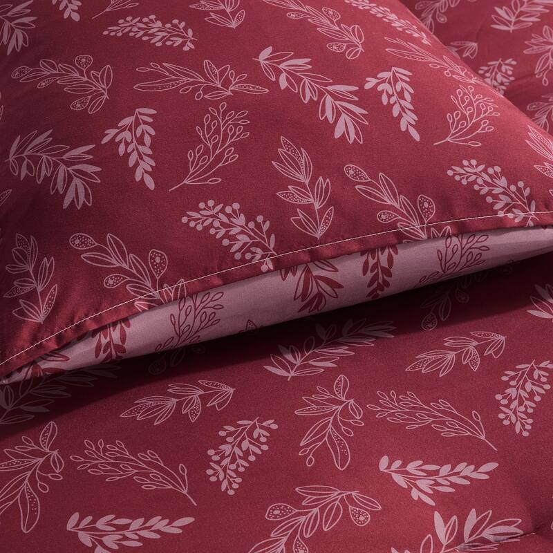 Empyrean 3PC Reversible Botanical Printed Comforter Bedding Set