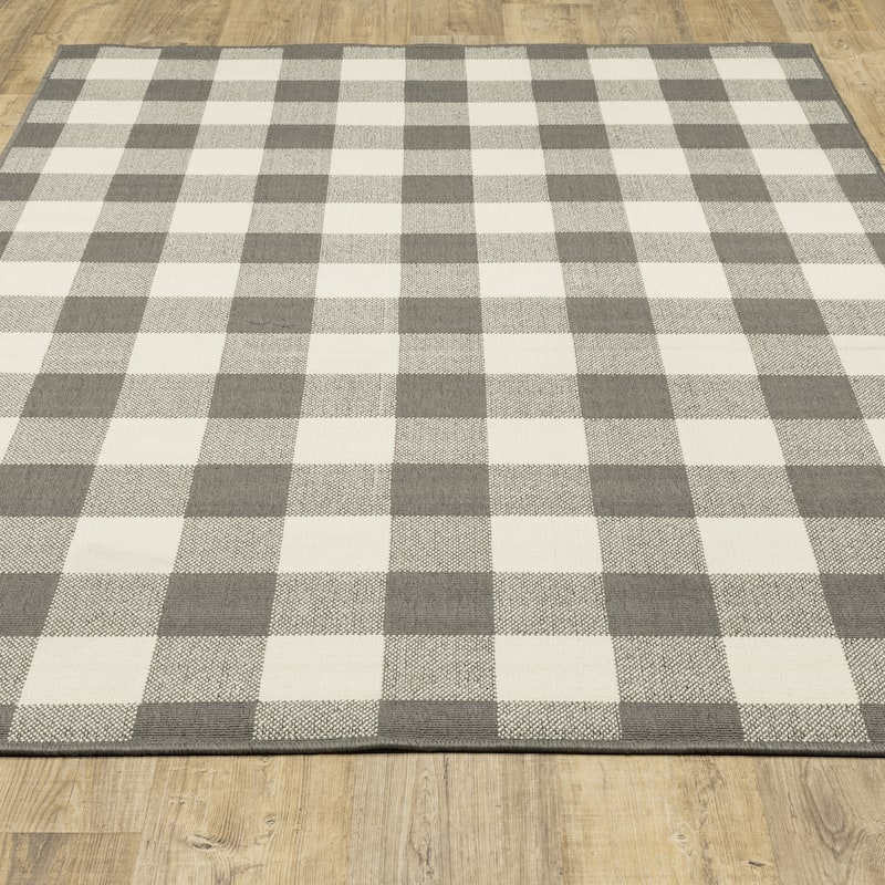 Style Haven Gingham Check Indoor/Outdoor Area Rug..