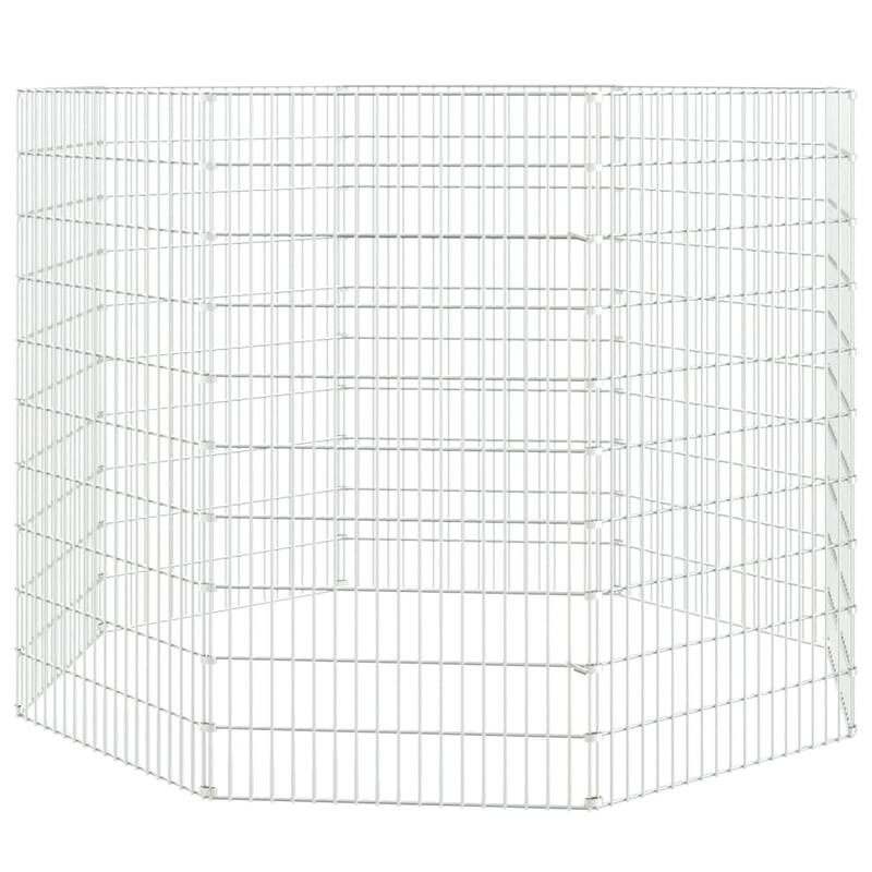 vidaXL Free Range Animal Enclosure Rabbit Hutch Free Range Pen Galvanized Iron