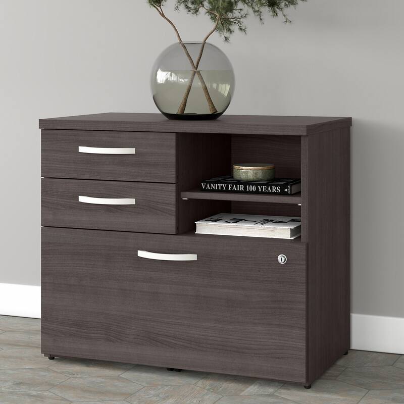 Studio A Storage Cabinet with Drawers by Bush Business Furniture - Storm Gray