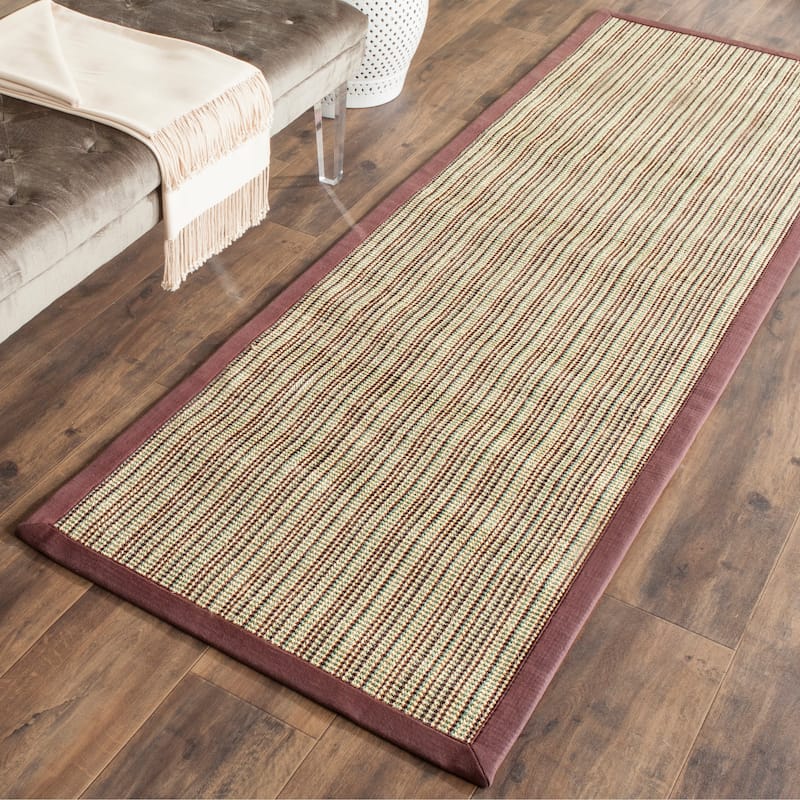 SAFAVIEH Hand-Woven Natural Fiber Alecia Sisal Rug - 2'6" x 8' Runner - Blue/Purple