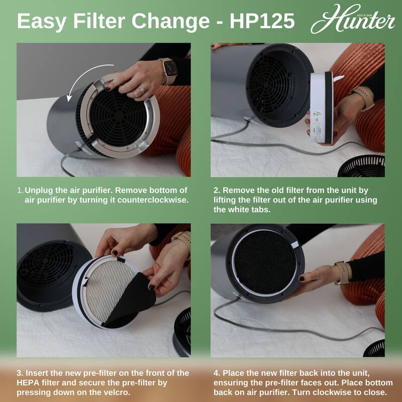Hunter HP125 AirX EcoSilver HEPA Digital Air Purifier