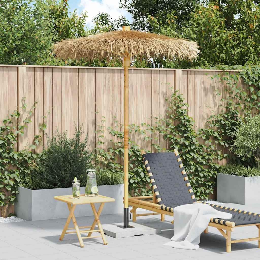 vidaXL Tiki Umbrella Natural Bamboo, Banana Leaf 59.1 in diameter - 82.7 x 59.1 x 16.5 in