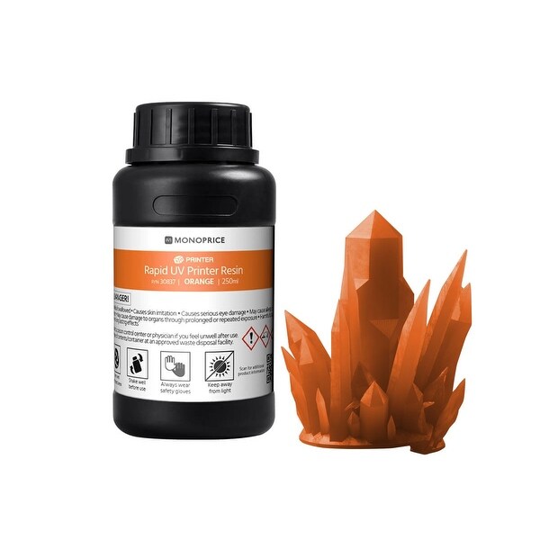 Shop Monoprice Rapid UV 3D Printer Resin 250ml - Orange ...