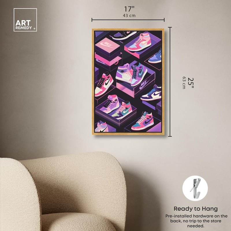 Neon Pastels Sneakers Canvas by Art Remedy