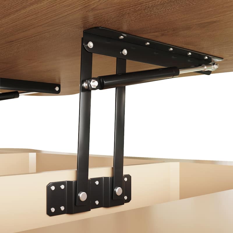 Lift Top Coffee Table for Living Room 42" - Fluted Panel Hidden Storage