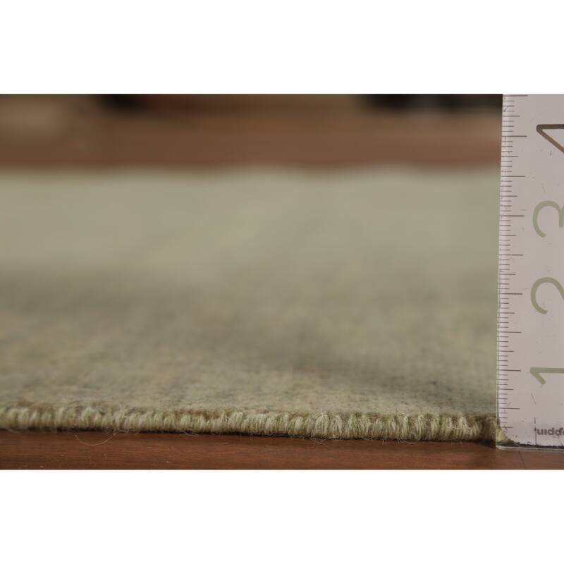 Green Modern Gabbeh Oriental Area Rug Hand-Knotted Wool Carpet - 4'11" x 6'4"