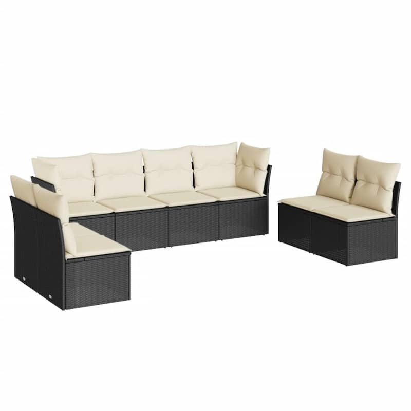 vidaXL Garden Sofa Set Black