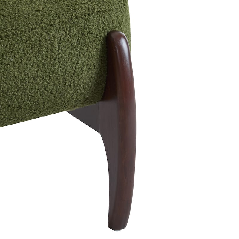 Christopher Knight Home - Everett Modern Boucle Lounge Chair with Solid Wood Frame