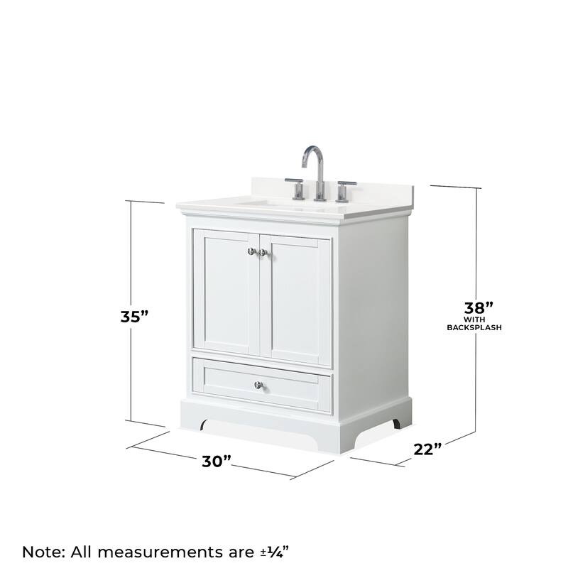 Wyndham Collection WCS202030S-QTZ-US3MED Deborah 30" Free Standing
