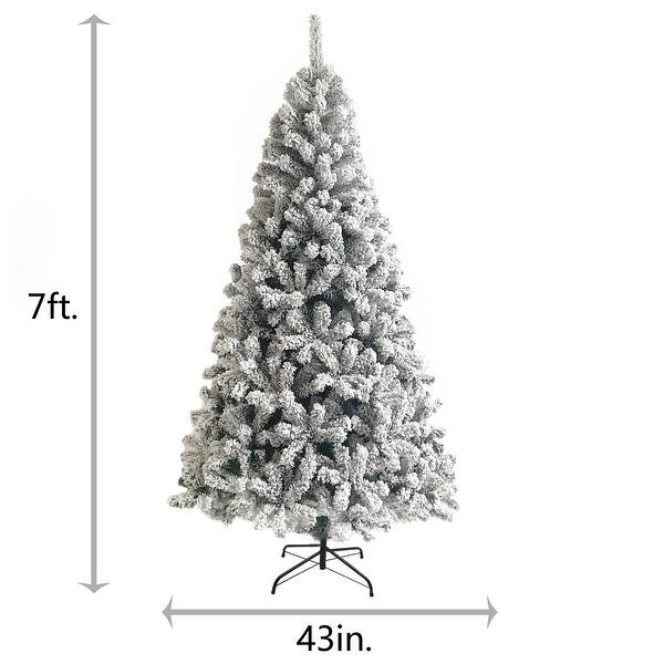 7FT Snow Hinged Christmas tree for Christmas Festival Decoration, Metal ...