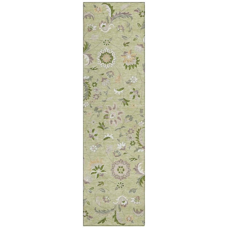 Machine Washable Indoor/ Outdoor Traditional Chantille Rug