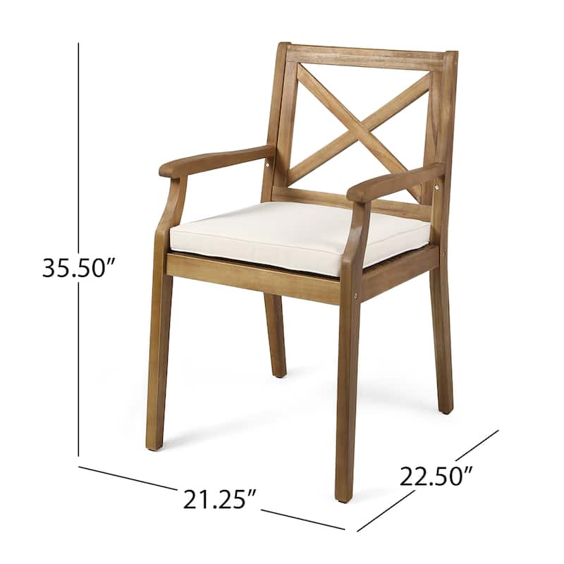 Perla Outdoor Acacia Wood Dining Chair (Set of 2) by Christopher Knight Home