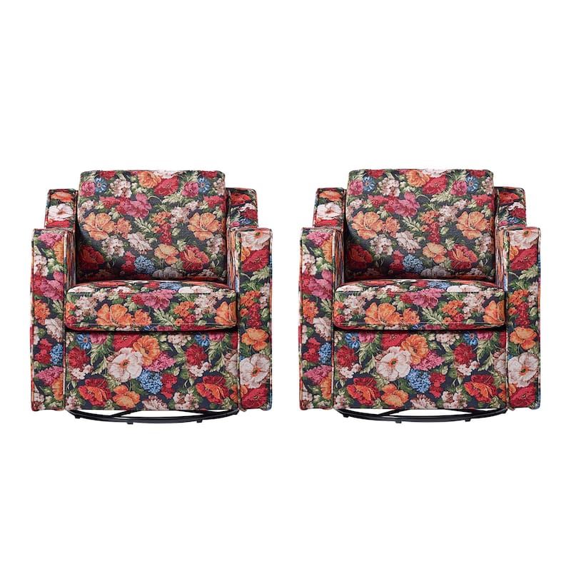 Modern Swivel Upholstered Armchair Accent chair Set of 2