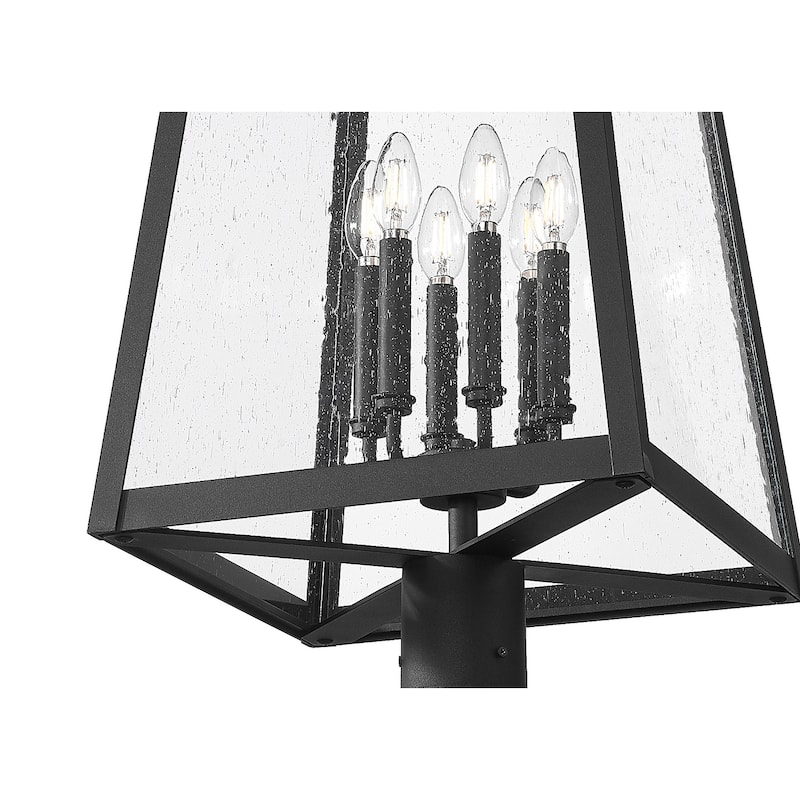 Rainer 6 Light Outdoor Post Mounted Fixture in Black