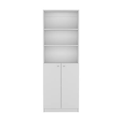 Bookcase Dual-Door Benzoni, Office, White,High quality and durable
