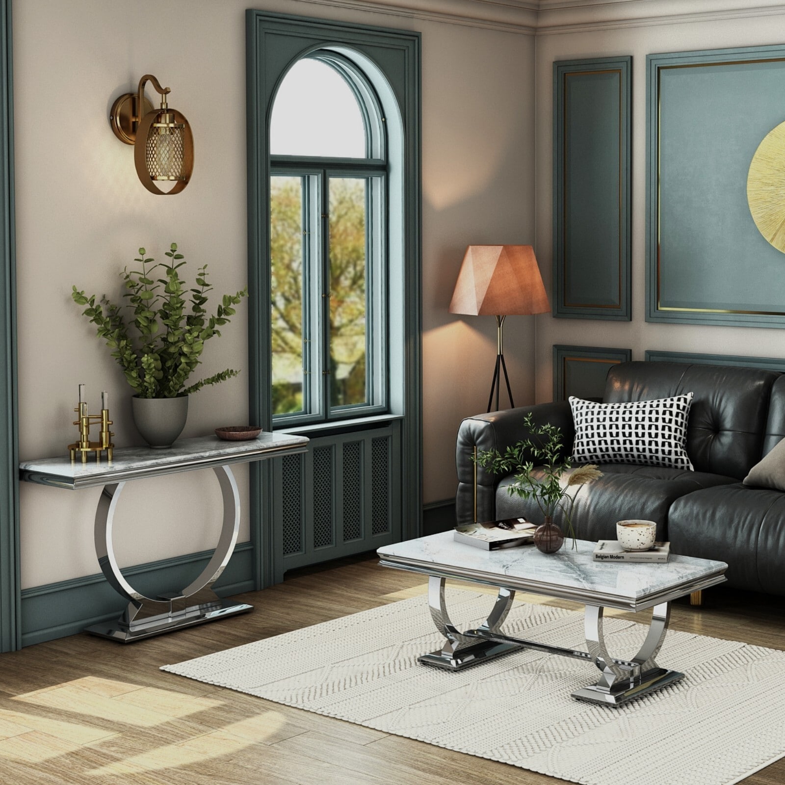 Gray marble coffee table set new arrivals