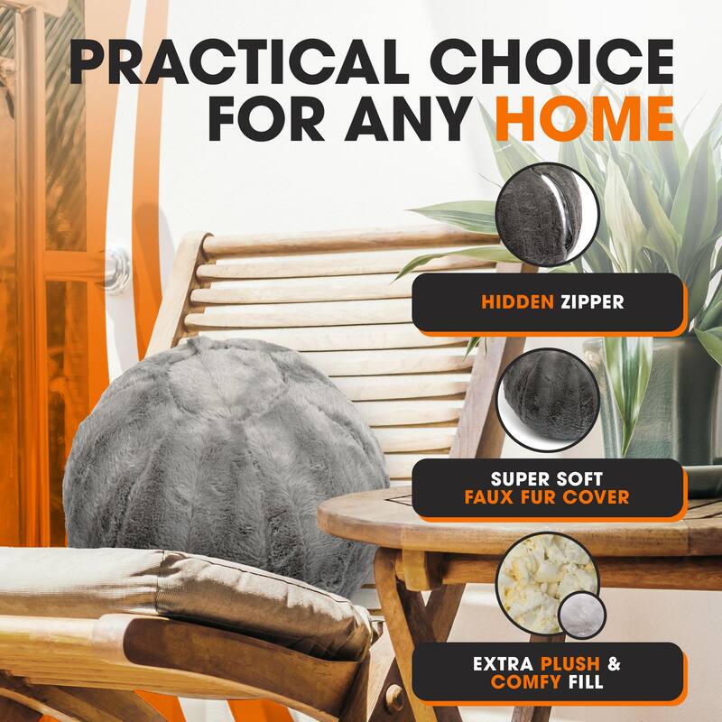 Cheer Collection 10" Round Living Room Decorative Ball Pillow
