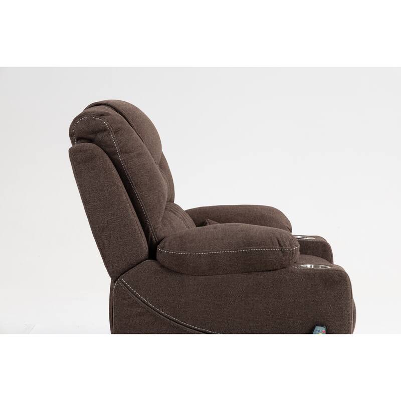 Velvet Oversized Power Lift Recliner Chair, Dual OKIN Motors & Cup Holders