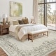 preview thumbnail 2 of 6, Washable Rugs for Living Room Modern Floral Area Rug Indoor Farmhouse Bordered Rug