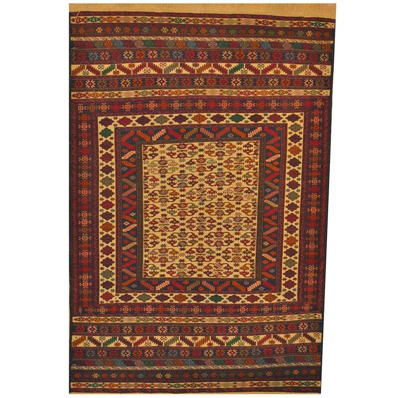 Handmade Soumak Kilim (Afghanistan) - 4' x 6'