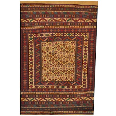 Handmade Soumak Kilim (Afghanistan) - 4' x 6'