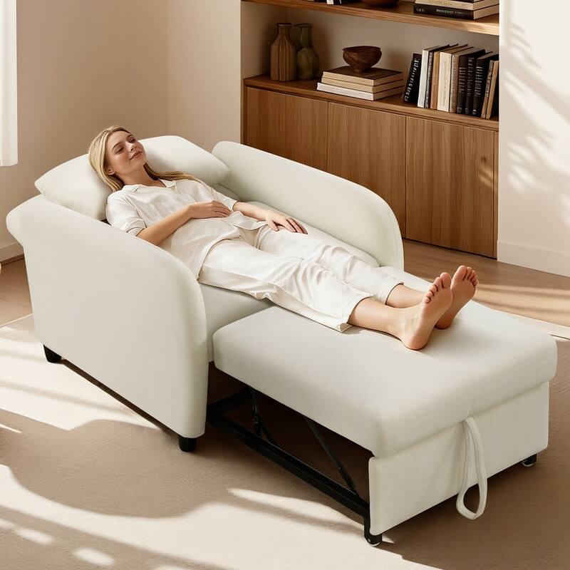 Spruce & Spring Modern Pull-Out Accent Chair Bed with Adjustable Backrest & Space-Saving Design