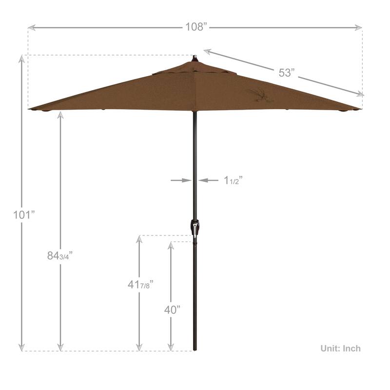 North Bend 9-foot Round Auto-tilt, Bronze Finish, Sunbrella Patio Umbrella by Havenside Home
