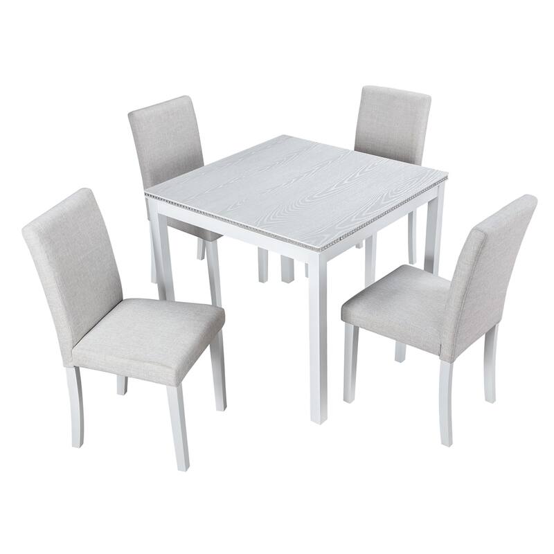 5 Piece Wooden Dining Table Set, Kitchen Table Set,Wooden Dining Table