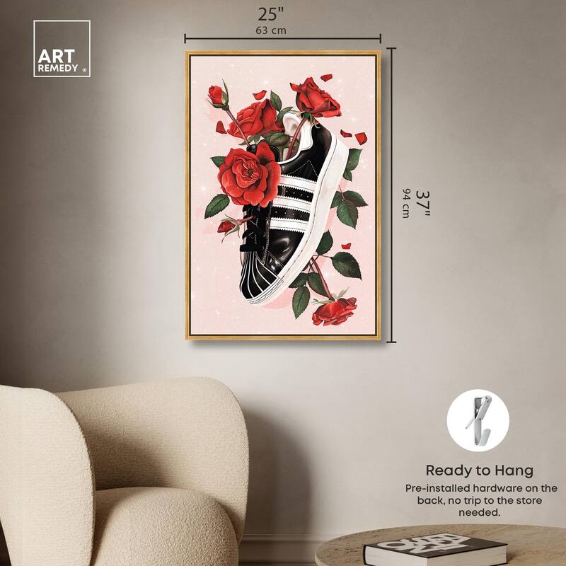 Sporty Sneaker Flowers Canvas by Art Remedy