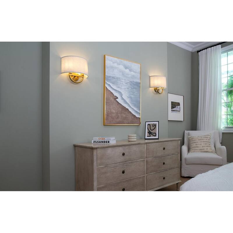 2-light vanity light linen mount light fabric wall light