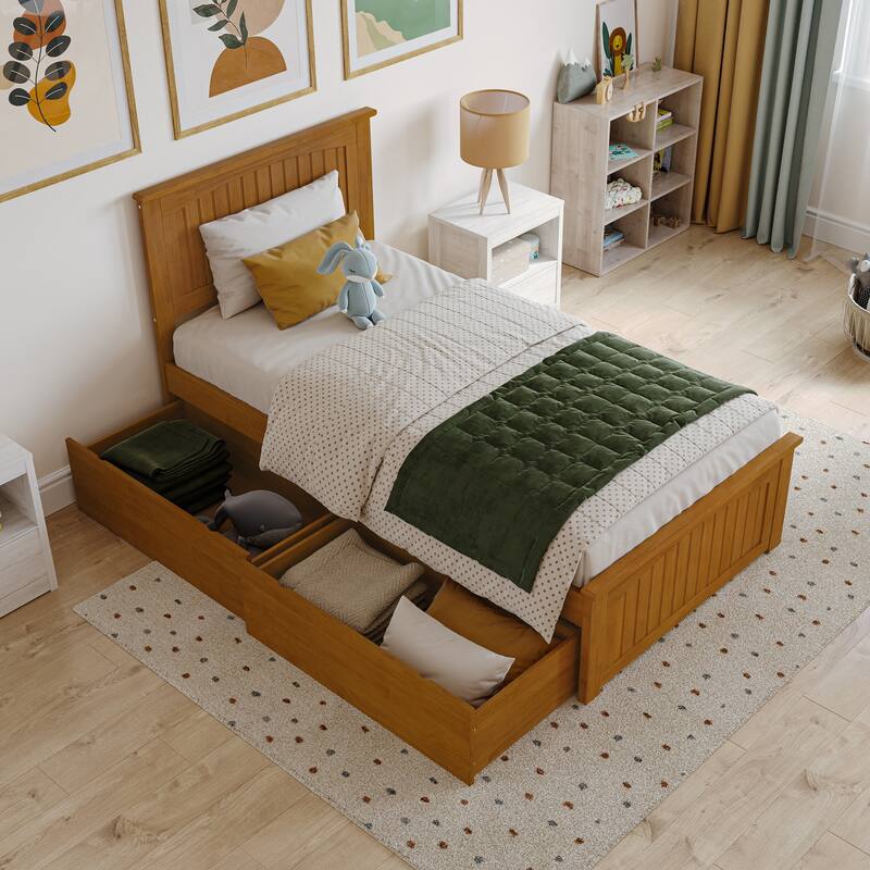 AFI Nantucket Platform Bed with Matching Footboard & Storage Drawers