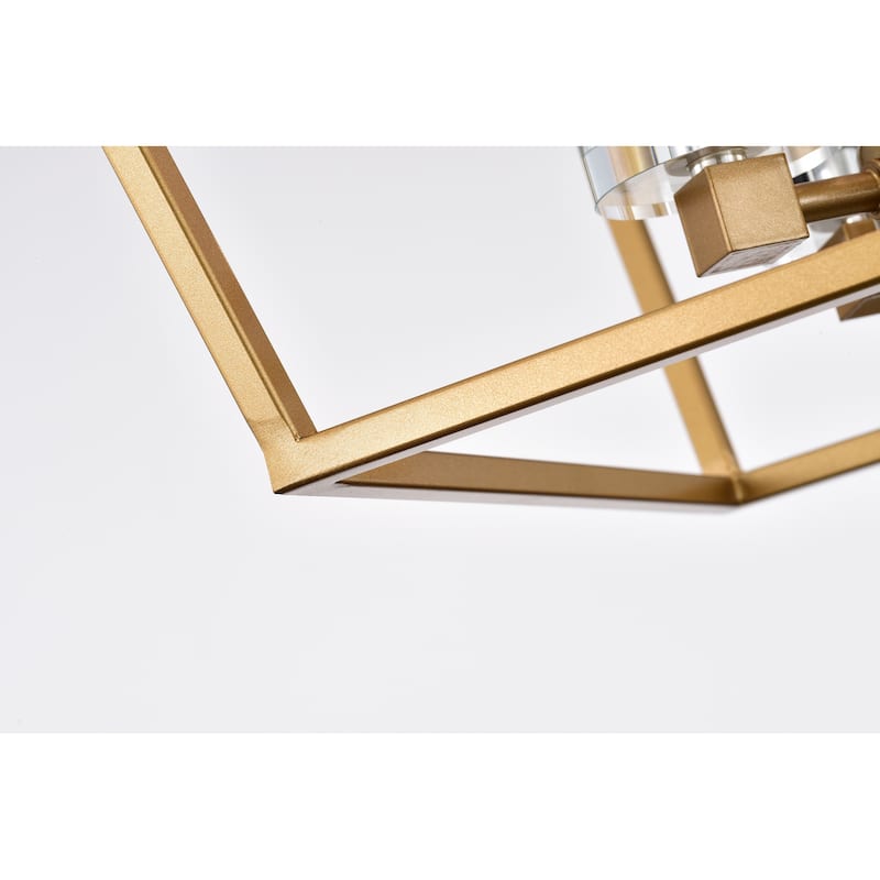 Jimmi Matte Gold 4-Light Metal Open Cage Semi-Flush Mount