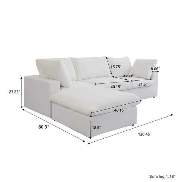 L-shape Linen Upholstered Sectional Sofa Couch