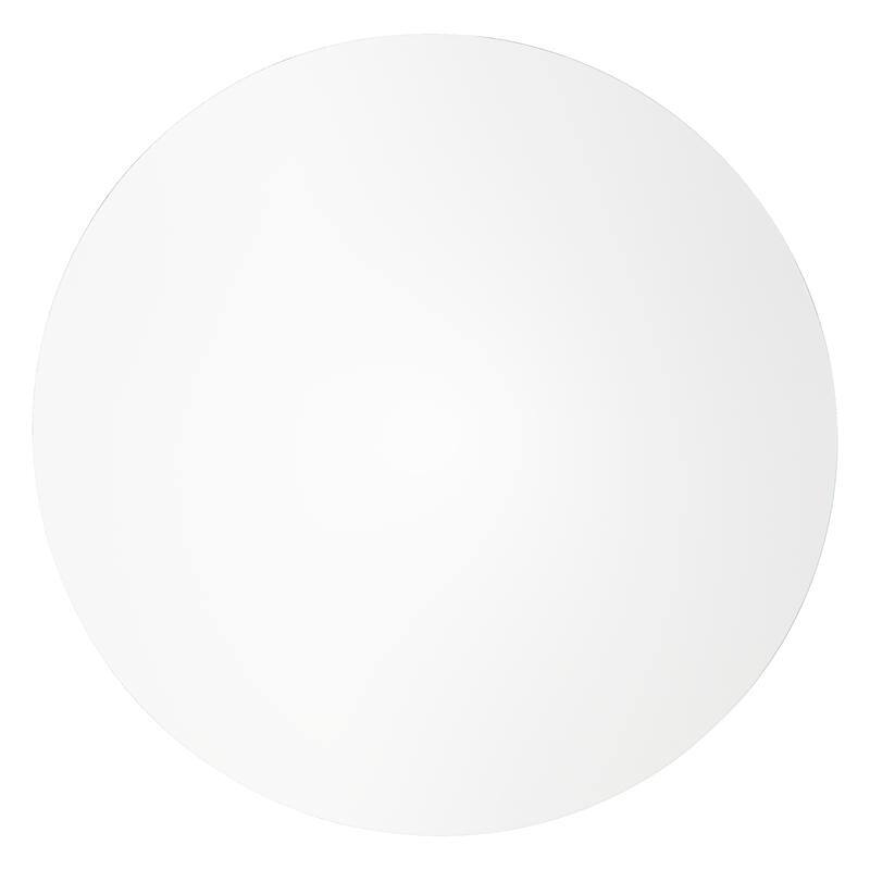 Bristol 35 Inch Mid Century Modern Round Dining Table, Wood Top & Glossy Iron Pedestal Base for Kitchen & Dining Room