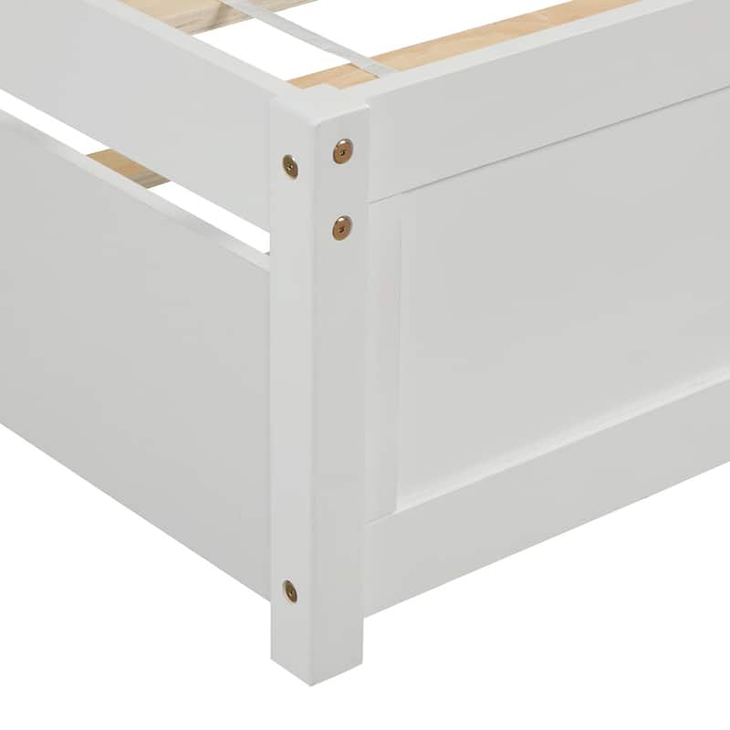 Platform Bed Wood Bed Frame with Trundle