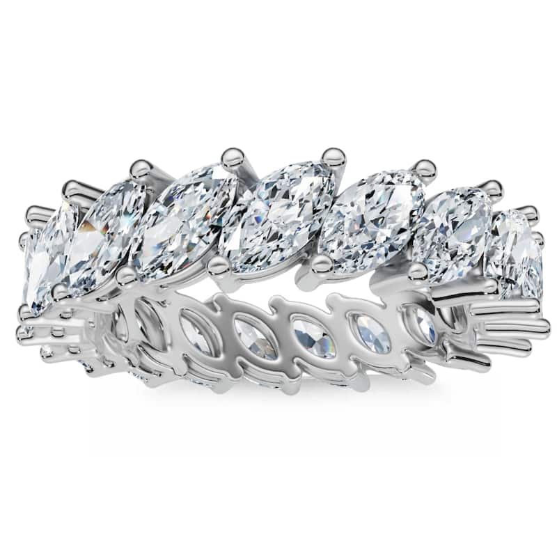 Bliss Diamond 3Ct Marquise Diamond Eternity Ring Gold Lab Grown - 4.5 - White
