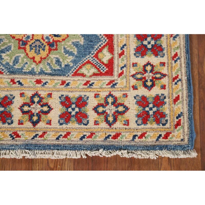 Blue Kazak Oriental Foyer Rug Hand-Knotted Accent Wool Carpet - 2'0" x 3'0"