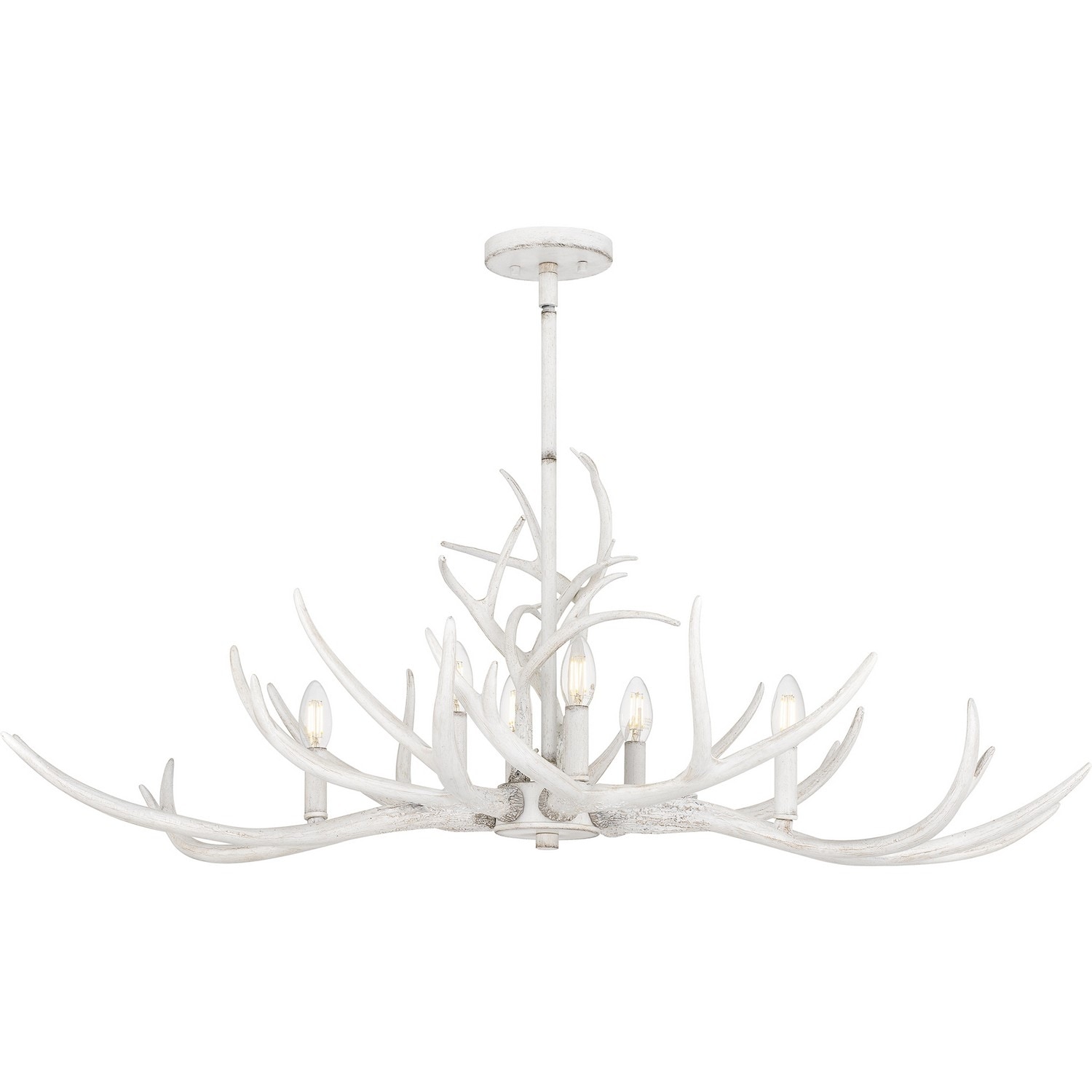 Antique White Six Light Linear Chandelier from the Brosh Collection