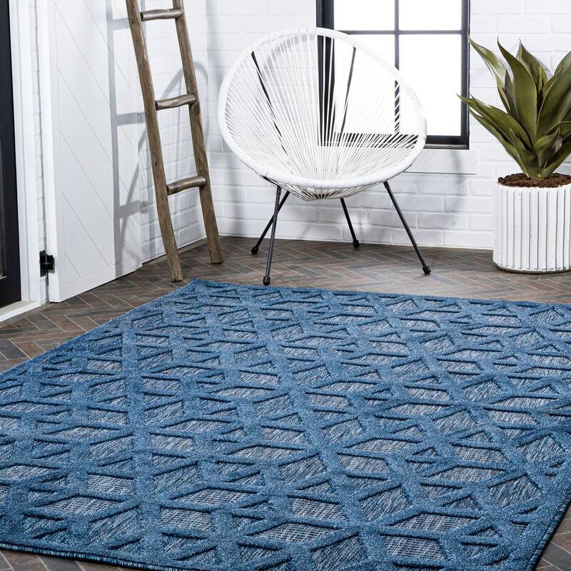 JONATHAN Y Peralta Neutral Geometric Indoor/Outdoor Area Rug