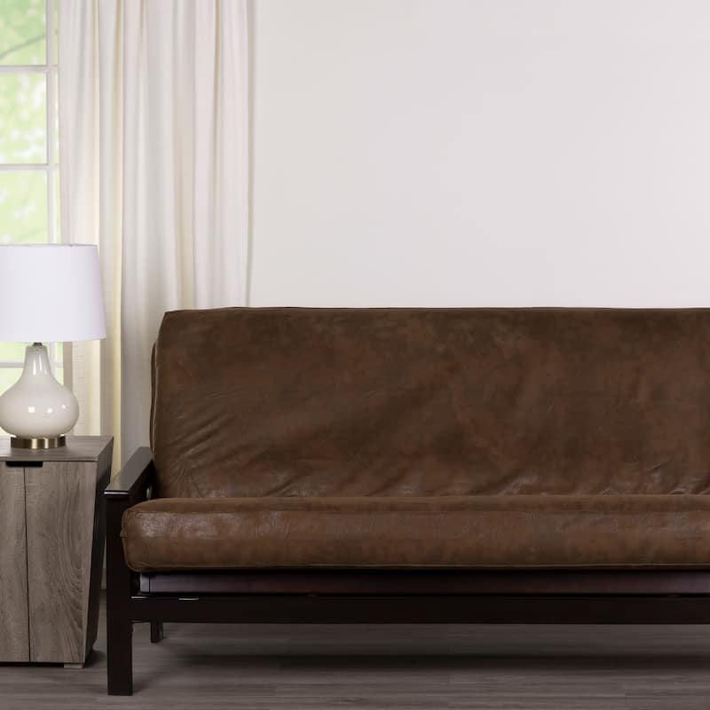 Pecos Faux Leather-Style Full Size Futon Cover - N/A - Pecos